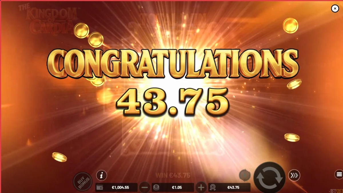 The Kingdom of Cardia Slot Machine Interface