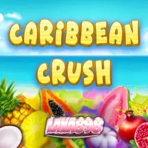 Caribbean Crush slot game interface with tropical theme and cascade mechanics